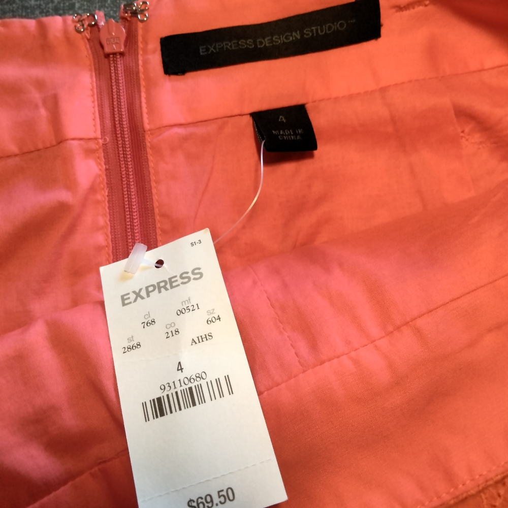 Express Coral Design Studio Skirt